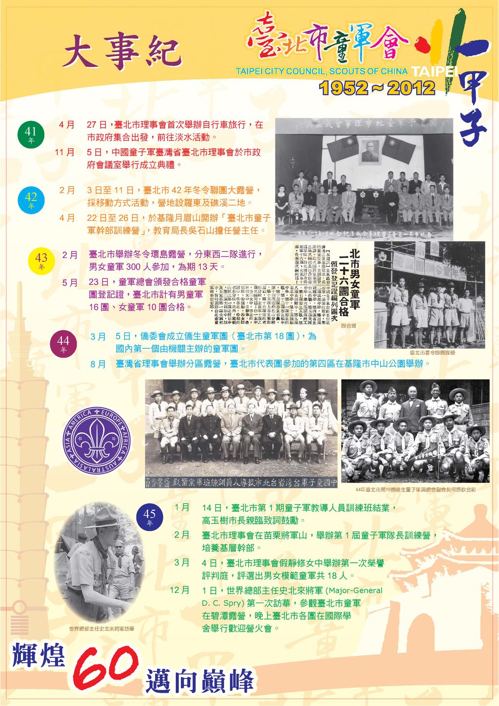 大事紀41-45年(臺北市童軍會60年回顧展)